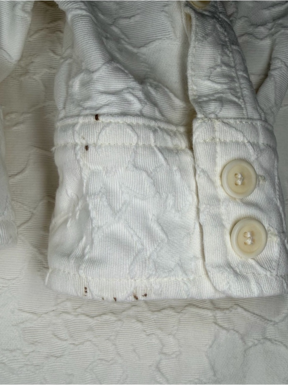 J Crew Embroidered Floral Long Sleeve Tie Waist Cream Utility Romper Women Sz 6 - Picture 11 of 12